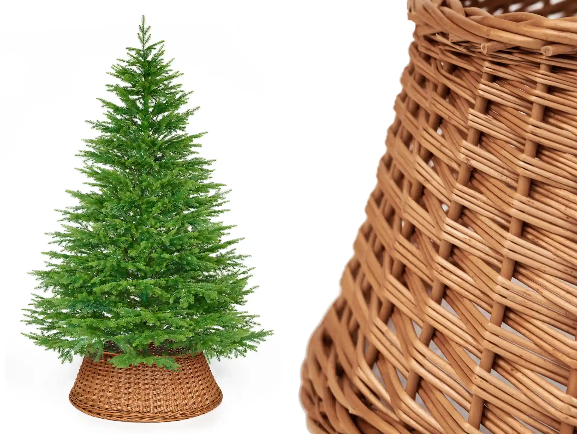 Kosz wiklinowy 70cm do stojaka choinkowego kolor naturalny